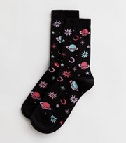 New Look Black Celestial Planets Socks